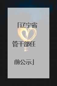辽宁省管干部任前公示