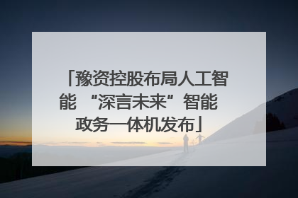豫资控股布局人工智能 “深言未来”智能政务一体机发布