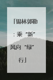 锡林郭勒：乘“新”风向“绿”行