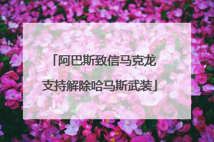 阿巴斯致信马克龙 支持解除哈马斯武装