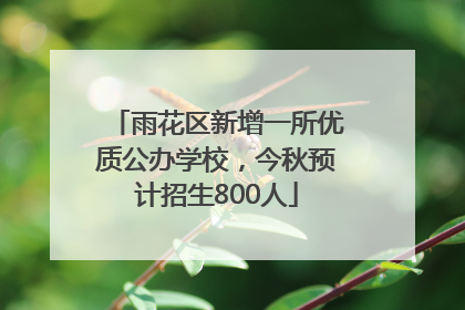雨花区新增一所优质公办学校，今秋预计招生800人
