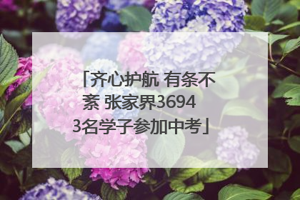 齐心护航 有条不紊 张家界36943名学子参加中考