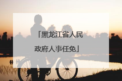 黑龙江省人民政府人事任免