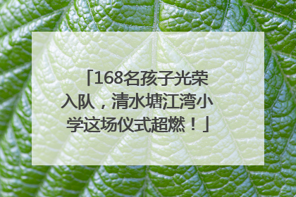168名孩子光荣入队，清水塘江湾小学这场仪式超燃！