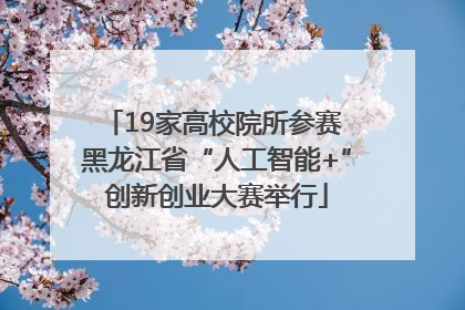 19家高校院所参赛 黑龙江省“人工智能+”创新创业大赛举行