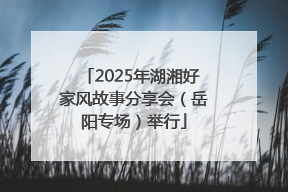 2025年湖湘好家风故事分享会（岳阳专场）举行