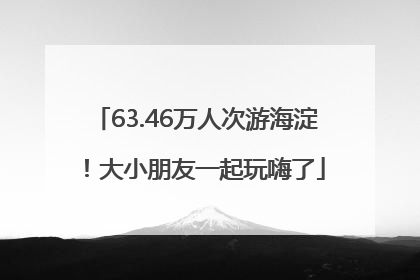 63.46万人次游海淀！大小朋友一起玩嗨了