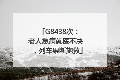 G8438次：老人急病就医不决，列车果断施救