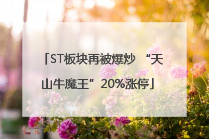 ST板块再被爆炒 “天山牛魔王”20%涨停